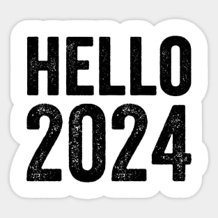 Hello 2024 - Text Style Black Font Sticker